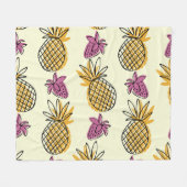 Ananas, aardbei  textielontwerp. fleece deken (Voorkant (Horizontaal))