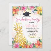 Ananas Afstuderen Fotouitnodiging Tropical Lua Kaart (Voorkant)