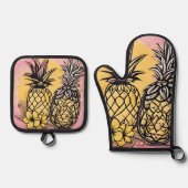 Ananas AI kunst Ovenwant & Pannenlap Set (Voorkant)