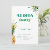 Ananas Aloha Baby Tropisch Baby shower Kaart (Staand voorkant)