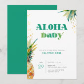 Ananas Aloha Baby Tropisch Baby shower Kaart (Voorkant / Achterkant)