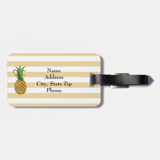 Ananas Aloha Bagagelabel (Achterkant horizontaal)