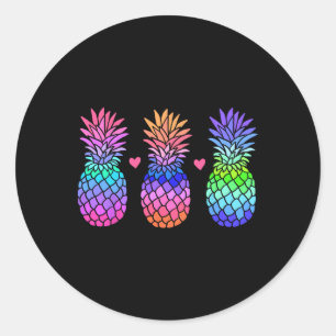 Ananas Aloha Hawaï Tropisch Fruit Zomer Vakantie Ronde Sticker