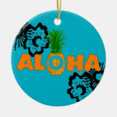 Ananas Aloha - Met kerst bedreigde kerst Keramisch Ornament (Voorkant)