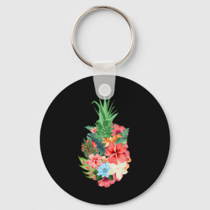 Ananas Aloha Stranden Zomer - Bloemen Tropisch Sleutelhanger