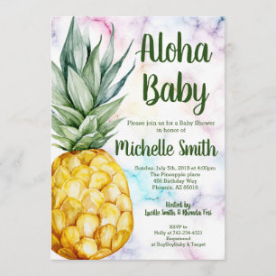 Ananas Aloha Summer Tropical Fruit Baby shower Kaart