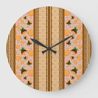 Ananas Aquarel Strepen en Cirkels Grote Klok