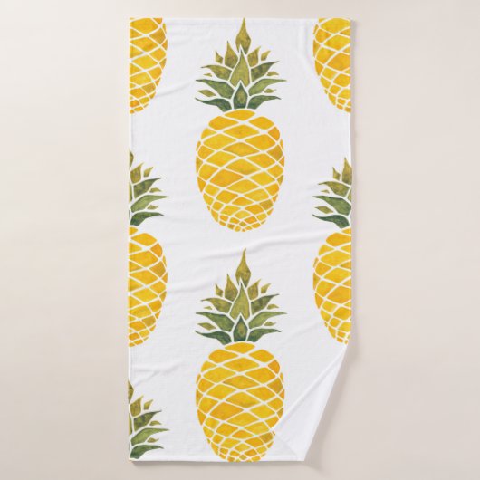 Ananas. Aquarelle peinture à la main w (Serviette de bain)