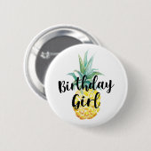 Ananas Birthday Girl Button (Voorkant /achterkant)