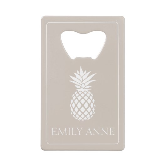Ananas blanc chic sur fond beige (Devant)