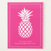 Ananas blanc chic sur fond rose (Dos)