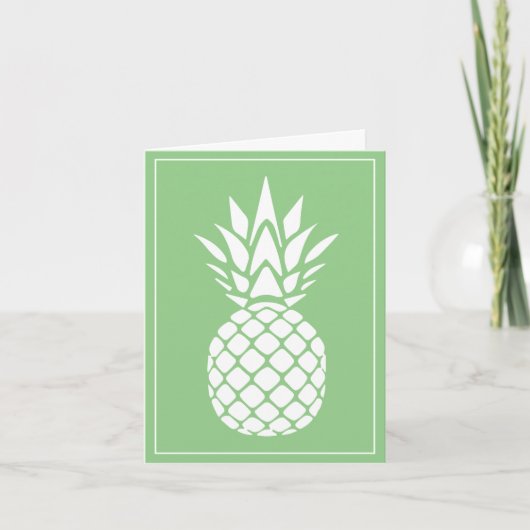 Ananas blanc chic sur fond vert sauge (Devant)