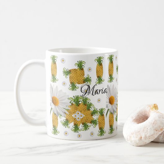 Ananas blanc marmite Mug (Avec donut)