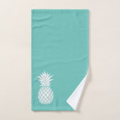 Ananas blanc sur Turquoise (Serviette à main)