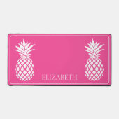 Ananas blancs chic sur fond rose (Recto)