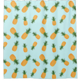 Ananas Blauw Tropische Citrus Hawaiian Ananas Douchegordijn