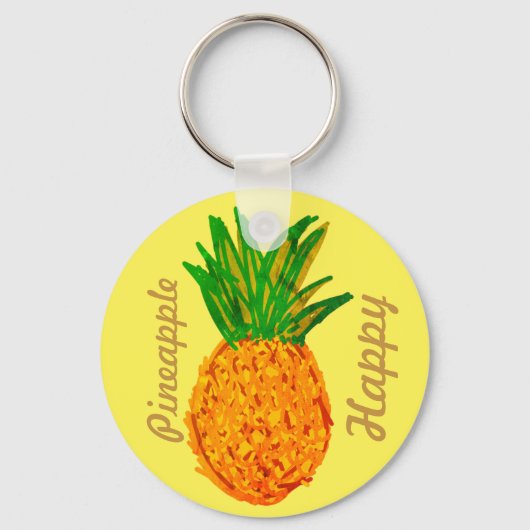 ananas blij sleutelhanger (Voorkant)