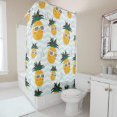 Ananas, boot: schattig oceaanpatroon. douchegordijn (In situ)