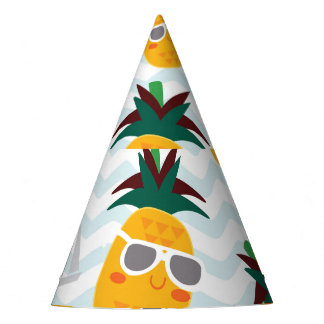 Ananas, boot: schattig oceaanpatroon. feesthoedjes