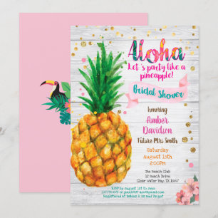 Ananas bruids douche uitnodiging Zomer tropisch
