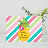ananas bruidsmeisje voorstel kaart (Staand voorkant)