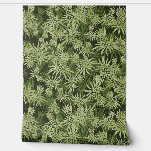 Ananas Camo Hawaiian Tropical - Groen Behang
