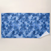 Ananas Camo Hawaiian Tropical - Ocean Blue Strandlaken (Voorkant)