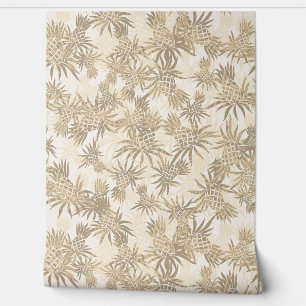 Ananas Camo Hawaiian Tropical - Taupe Behang