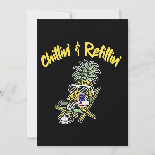 Ananas Chillin Refillin Grappige Ananas Kaart (Voorkant)