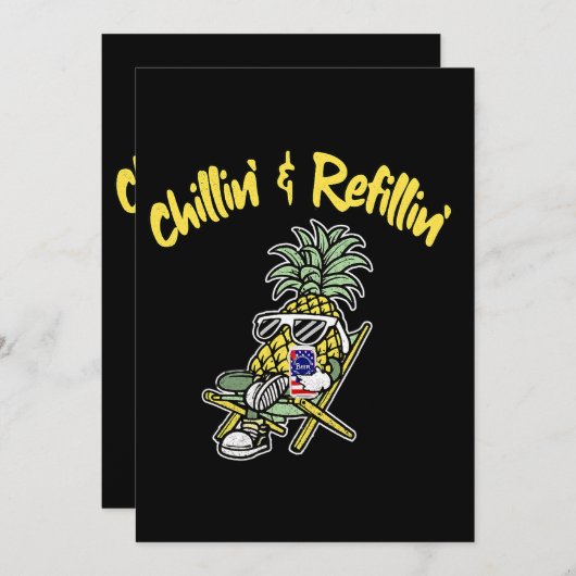 Ananas Chillin Refillin Grappige Ananas Kaart (Voorkant / Achterkant)