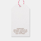 Ananas-chutney zelfgemaakte jam cadeaulabel (Achterkant)