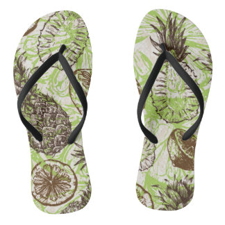 Ananas & citroenpatroon teenslippers