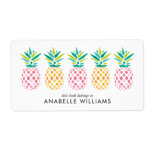 Ananas colorés Étiquettes de plaque d'immatriculat
