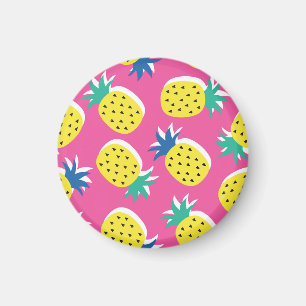 Ananas Crazy Kleuren: Kinderachtige Pop-Art. Magneet