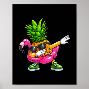 Ananas Dabbing Flamingo Aloha Hawaii Tropisch V Poster