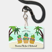 Ananas de plage personnalisées badges de partie de (Avant avec lanière)