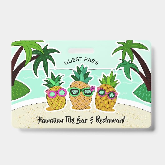 Ananas de plage personnalisées badges de partie de (Avant)
