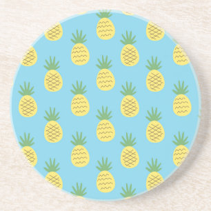 Ananas Delight: Tropische fruitprint Zandsteen Onderzetter