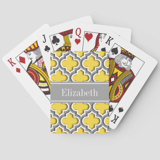 Ananas Dk Gray Moroccan #5DS Char Name Monogram Speelkaarten (Achterkant)