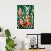 Ananas door Marianne North - Exotisch landschap Poster (Thuiskantoor)