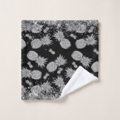 Ananas en argent amusant avec Parties scintillant  (Gant de toilette)