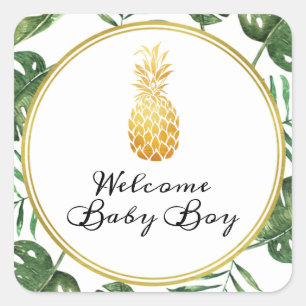 Ananas en bladeren Baby shower Sticker