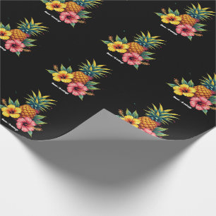 Ananas en Hibiscus Floral Hawaii Summer Beach Cadeaupapier