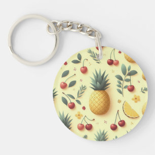 Ananas en Kersen Sleutelhanger