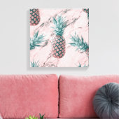 Ananas en roze marmer Moderne tropische afbeelding Canvas Afdruk (Insitu (Woonkamer))
