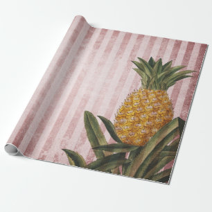 ananas- en roze strepen cadeaupapier