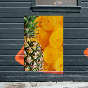 Ananas en snijdsels kleine anananassen poster
