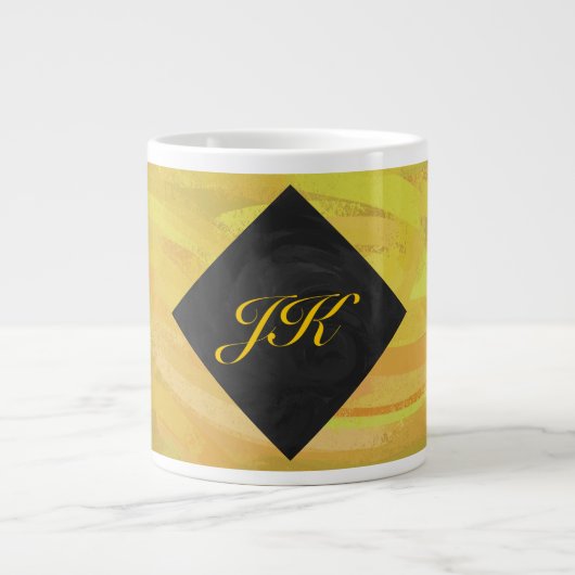 ananas en zwart monogram jumbo beker (Voorkant)