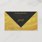 ananas en zwart monogram visitekaartje (Achterkant)