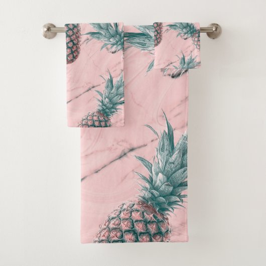 Ananas et marbre rose tourbillon chic tropical mod (En situation)